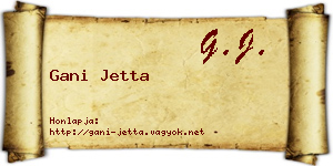Gani Jetta névjegykártya
